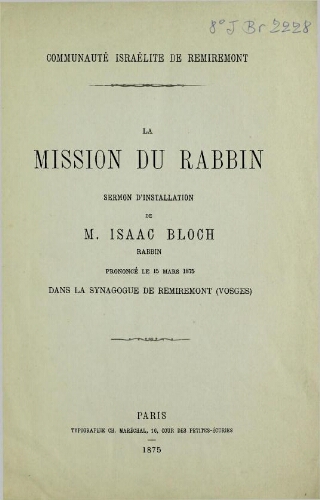 La mission du rabbin